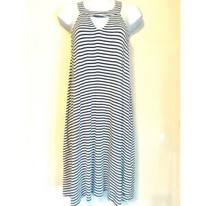 Roxy Indian Plum Sleeveless Blue/White Stripe Viscose/Lycra Dress NWOT Size S